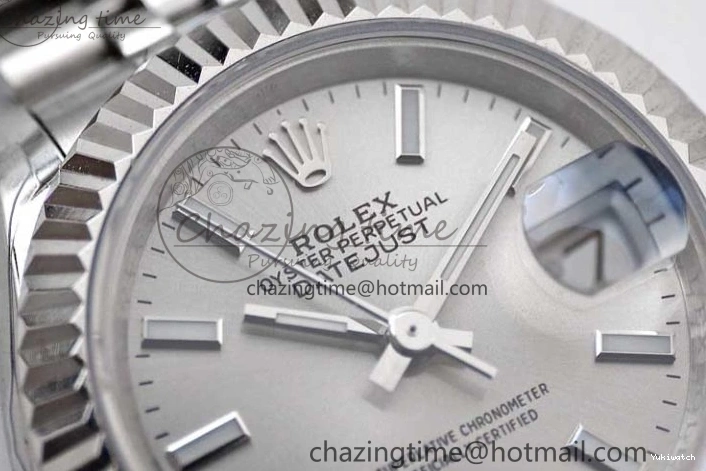 SS on Silver Steel Lady Bracelet 1:1 904L 28 TWF Best Dial DateJust President Edition NH05 0426